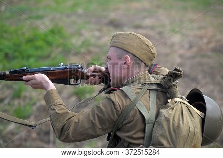 Russia, St. Petersburg, 13,05,2012 Reconstruction Of The Battles Of The Second World War