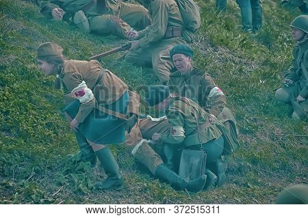 Russia, St. Petersburg, 13,05,2012 Reconstruction Of The Battles Of The Second World War