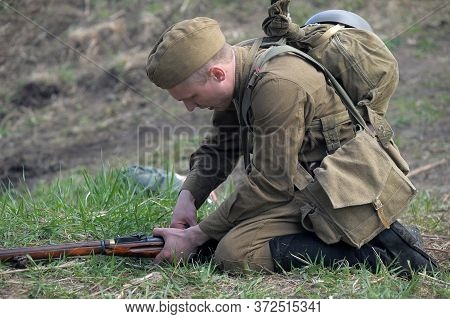 Russia, St. Petersburg, 13,05,2012 Reconstruction Of The Battles Of The Second World War