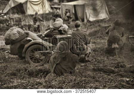Russia, St. Petersburg, 13,05,2012 Reconstruction Of The Battles Of The Second World War