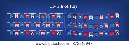 Independence Day Usa Buntings .4th Of July Celebration Flags Garlands.fourth Of July.