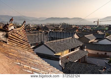 View Of Narrow Street In Rural Traditional Chinese Village. Typical Street Scene In Chinese Villages