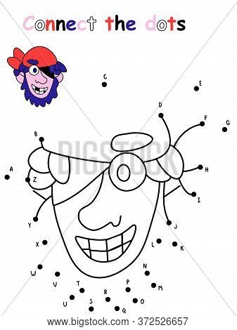 Amusing Printable Children Game Stock Vector Illustration. Dot To Dot Simple Puzzle With One Eyed Sm