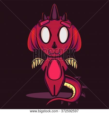Cute Dragon. Character. Vector Illustration. Digital Art