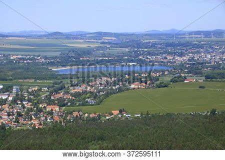 View Of The Lake Of Olbersdorf Near Zittau In Saxony