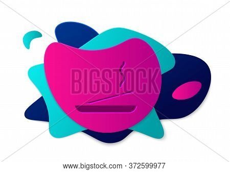 Color Scented Spa Stick On A Wooden Stand Icon Isolated On White Background. Incense Stick. Cosmetic