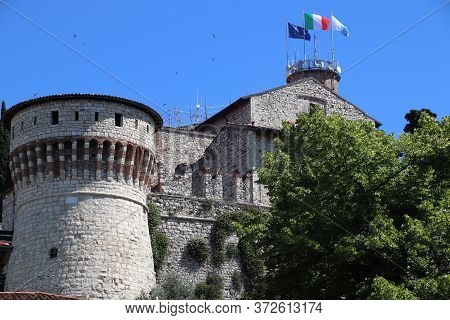 Ancient Castle In Brescia, A City In Northern Italy