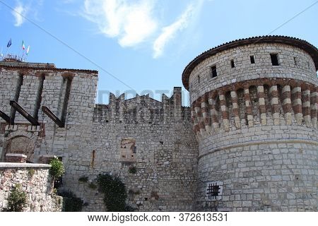 Ancient Castle In Brescia, A City In Northern Italy