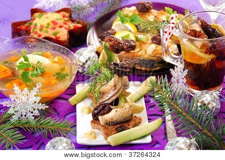 Сельдь закуска на канун Рождества таблицы