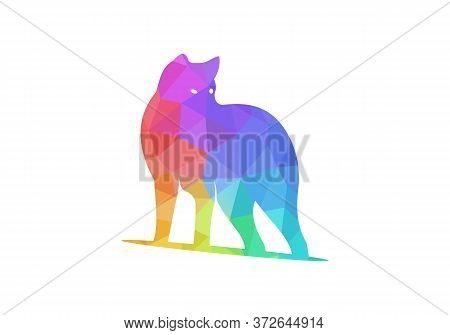 Geometric Bear Head, Colorful Poller Bear Vector Eps 10