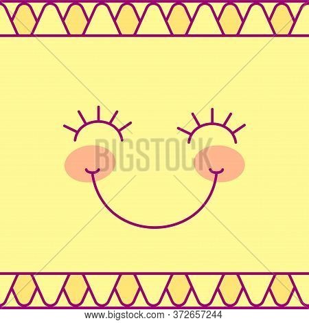Vector Template Cute Sun. Print For Disposable Tableware