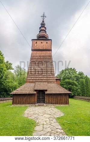 View At The Wooden Church Of St.paraskeva In Village Potoky - Slovakia