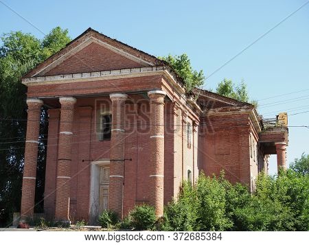 Rosenheim Church In The Village Of Podstepnoye In The Classical Style. German Culture Of The Volga R