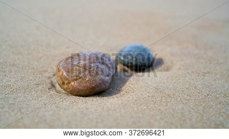 Stones On The Beach Of The Baltic Sea Near Rewal In Poland