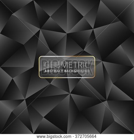 Dark Black Low Poly Seamless Background. Vector Illustration.