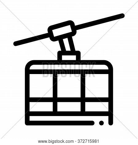Ski Resort Cableway Transport Icon Vector. Ski Resort Cableway Transport Sign. Isolated Contour Symb