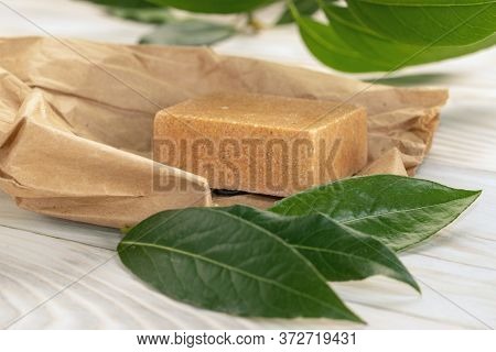 Homemade Bay Laurel Natural Soap With Olive Oil. Aleppo Soaps, Traditional Syrian Product