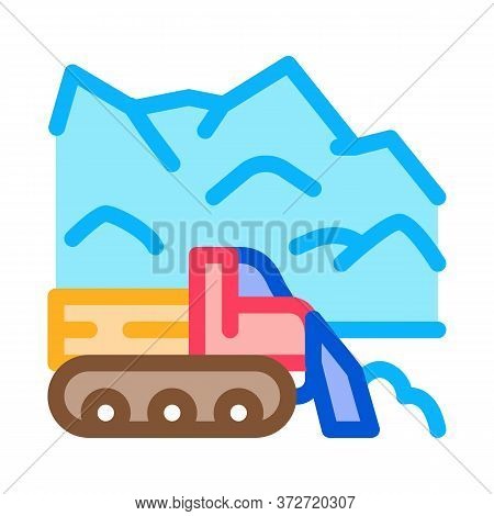 Snow Blower Truck Icon Vector. Snow Blower Truck Sign. Color Symbol Illustration