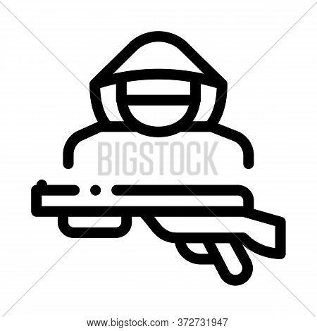 Animal Poacher Icon Vector. Animal Poacher Sign. Isolated Contour Symbol Illustration