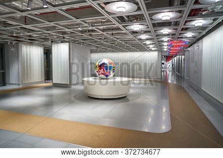 SHENZHEN, CHINA - CIRCA APRIL, 2019: interior shot of China International Consumer Electronics Exchange/Exhibition Center (CEEC) at UpperHill in Shenzhen.
