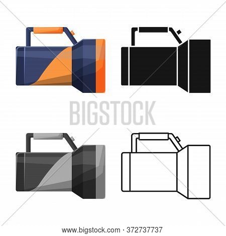 Vector Design Of Flashlight And Underwater Logo. Graphic Of Flashlight And Light Stock Symbol For We