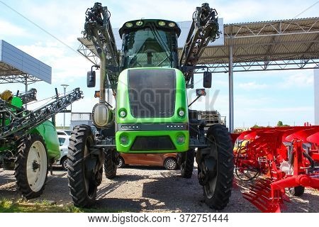 The Self-propelled Sprayer. The Agriculture, Farming Concept