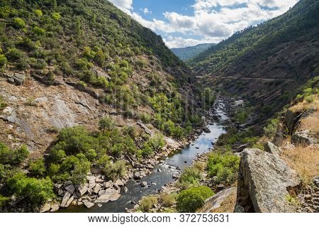 River Tua in the mountains of Douro, Portugal