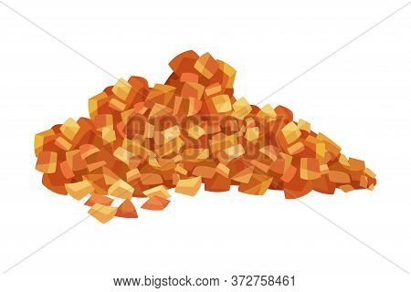 Pile Of Brown Sugar Crystals As Sweetener For Tea And Coffee Vector Illustration