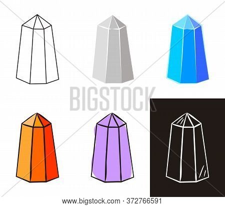 A Collection Of Crystals In Different Styles: Doodle, Contour, Chalk. Sets Of Hand-drawn Gems, Diamo