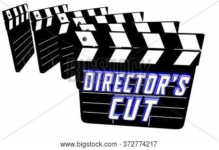 Directors Cut Movie Original Unedited Version Extended Footage 3d Illustration