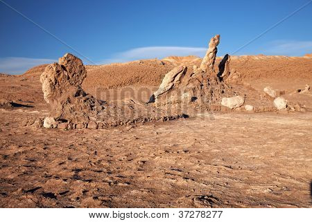 Las Tres Marias (üç Marys), Valle de la Luna (Moon Valley), Atacama Çölü, Şili