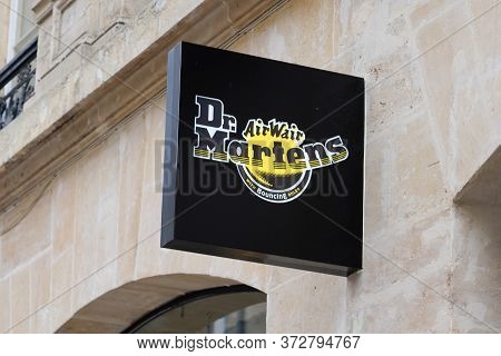 Bordeaux , Aquitaine / France - 06 01 2020 : Dr Martens Store Logo Sign Of British Footwear Shop Bra