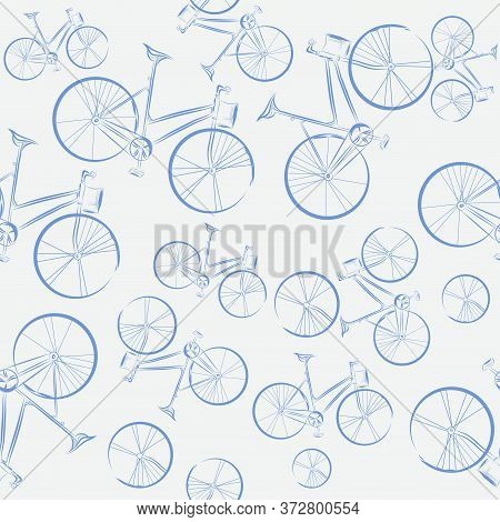 The Pattern Graphic Retro Bikes. Vector Graphics. Stock Illustration.