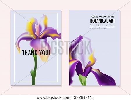 Watercolor Irises Wedding Invitatoin Cards, Greeting Card Onine Template Kit. Summer Holiday Art. Vi