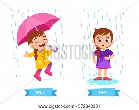 Cute Example Of Opposite Word Antonym For Kid