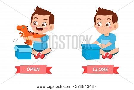 Cute Example Of Opposite Word Antonym For Kid