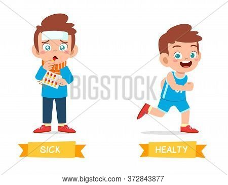 Cute Example Of Opposite Word Antonym For Kid