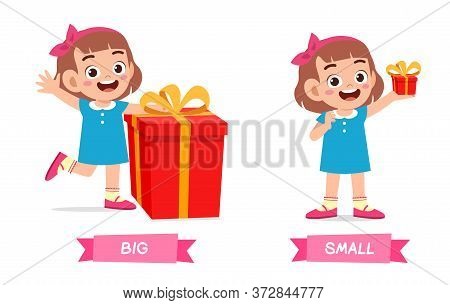 Cute Example Of Opposite Word Antonym For Kid