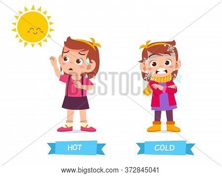 Cute Example Of Opposite Word Antonym For Kid