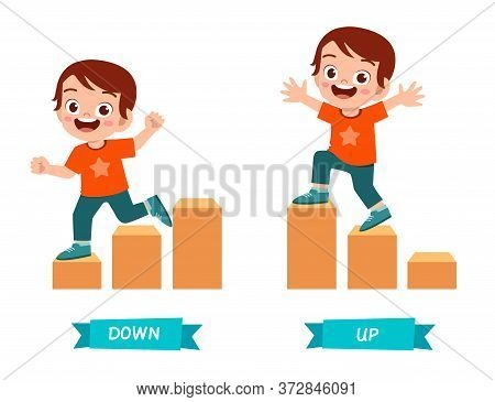 Cute Example Of Opposite Word Antonym For Kid