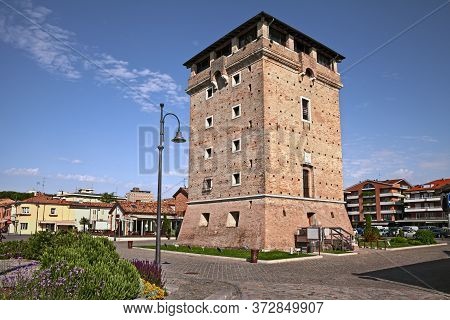 Cervia, Ravenna, Emilia-romagna, Italy: The Ancient Defensive Saint Michael Tower On The Canal Port 