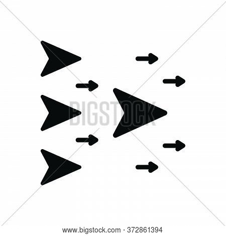 Black Solid Icon For Forefront Front-line Arrow Forward