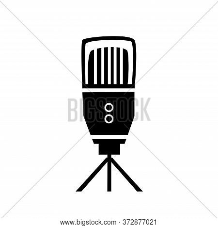Radio Microphone - Icon For Mobile Apps, Web Designe, Social Media. Audio Pistogram In Modern Flat S