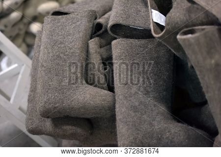 Russia, Kukmor, 26,03,2018 Felt Boots In Production, The Mountain Of The Finished Product