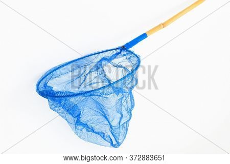 blue butterfly net on a white background
