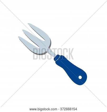 Garden Rake For Hilling The Soil, Isolated On A White Background. Rake For The Garden. Tools For Ear