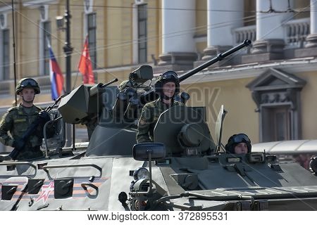 St Petersburg, Russia - May 09, 2015: Military Equipment On The Victory Parade