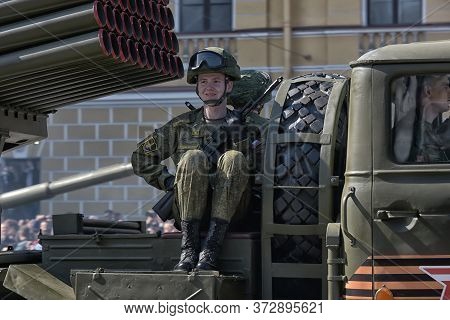 St Petersburg, Russia - May 09, 2015: Military Equipment On The Victory Parade