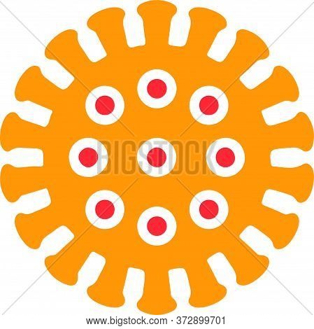 Corona Virus Orange Vector Illustration Sign Icon