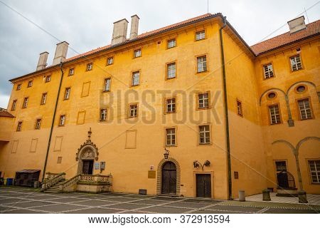 View Of Podebrady Castle From The Courtyard Side In Czech Republic